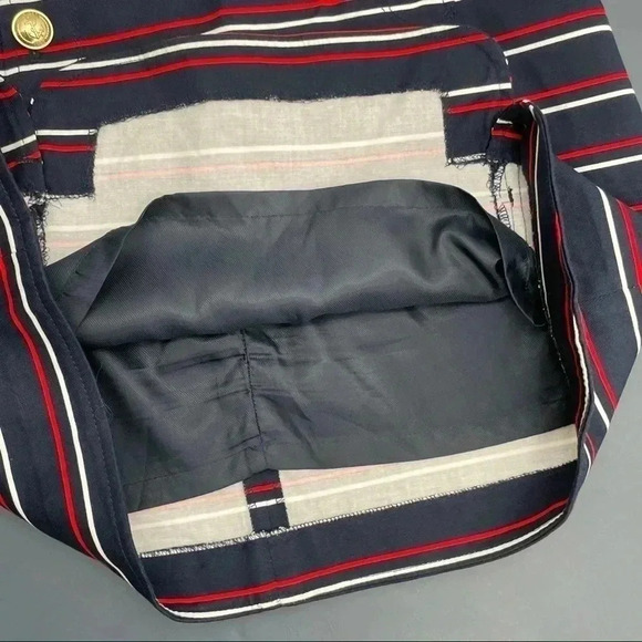 Tommy Hilfiger Women’s Striped Skirt 0 Lined Front Pockets Back Zipper Nautical - Picture 9 of 15